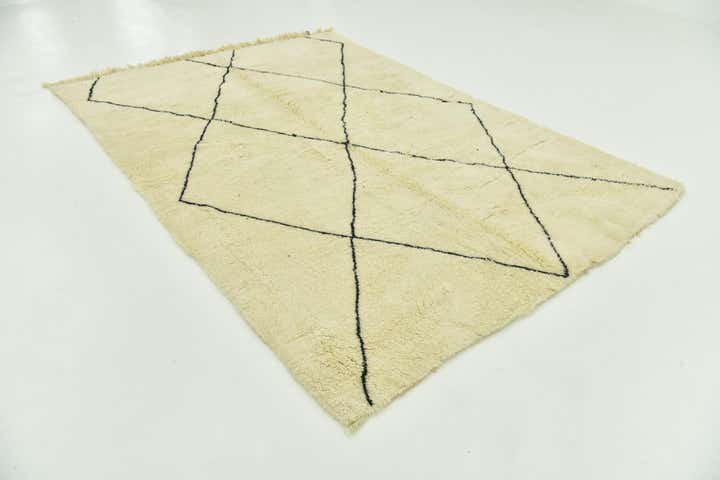 6' 6 x 9' 7 Hand Knotted Moroccan Wool Rug