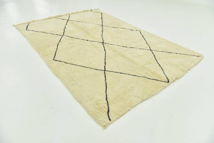 Detail image of 6' 6 x 9' 7 Hand Knotted Moroccan Wool Rug