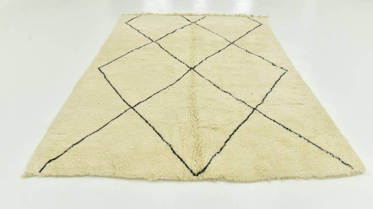 Detail image of 6' 6 x 9' 7 Hand Knotted Moroccan Wool Rug