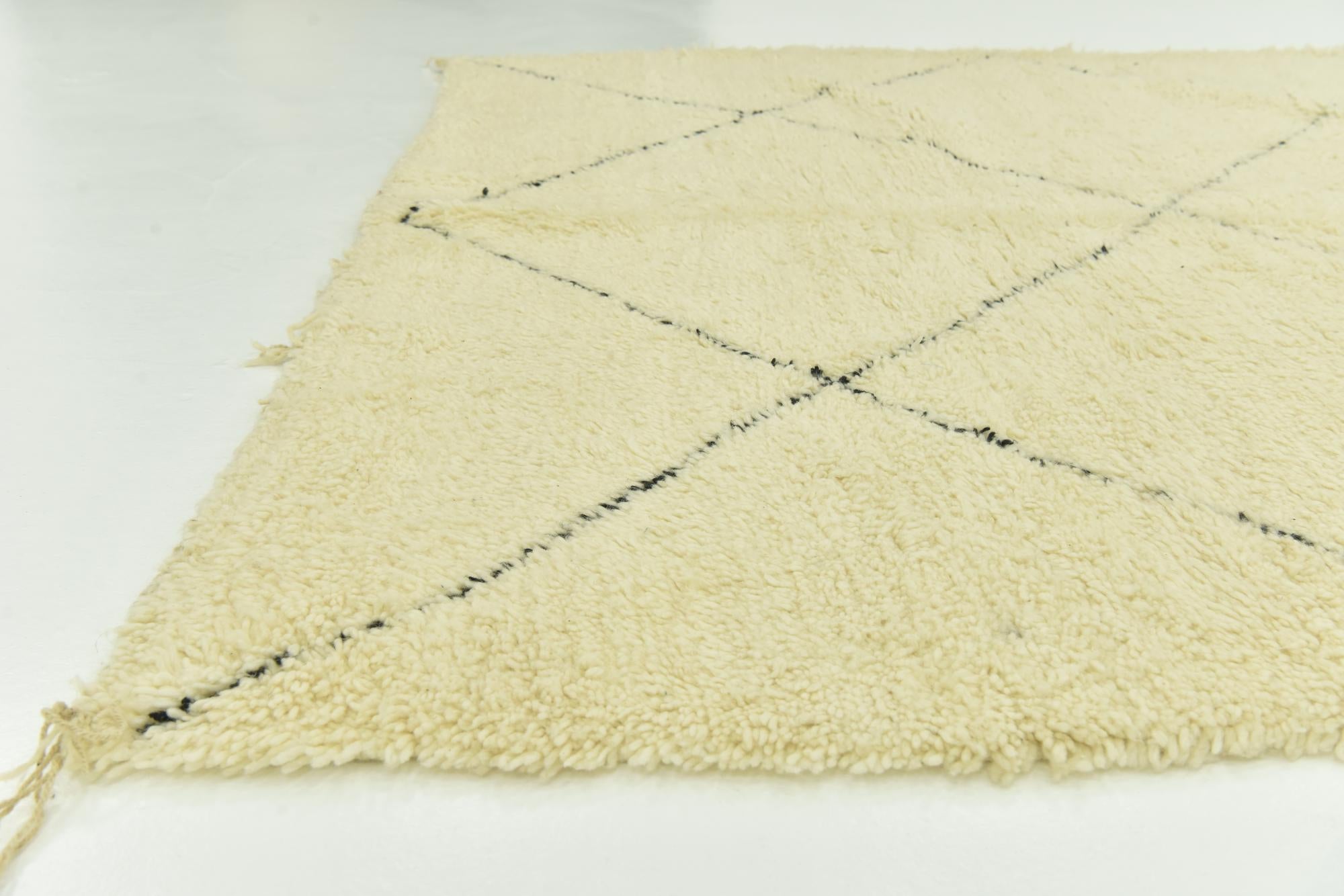 6' 8 x 10' 3 Hand Knotted Moroccan Wool Rug