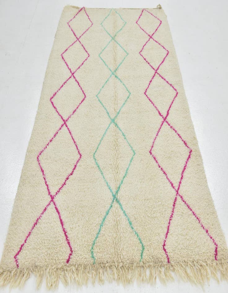 Detail image of 4' 9 x 8'  Hand Knotted Moroccan Wool Rug