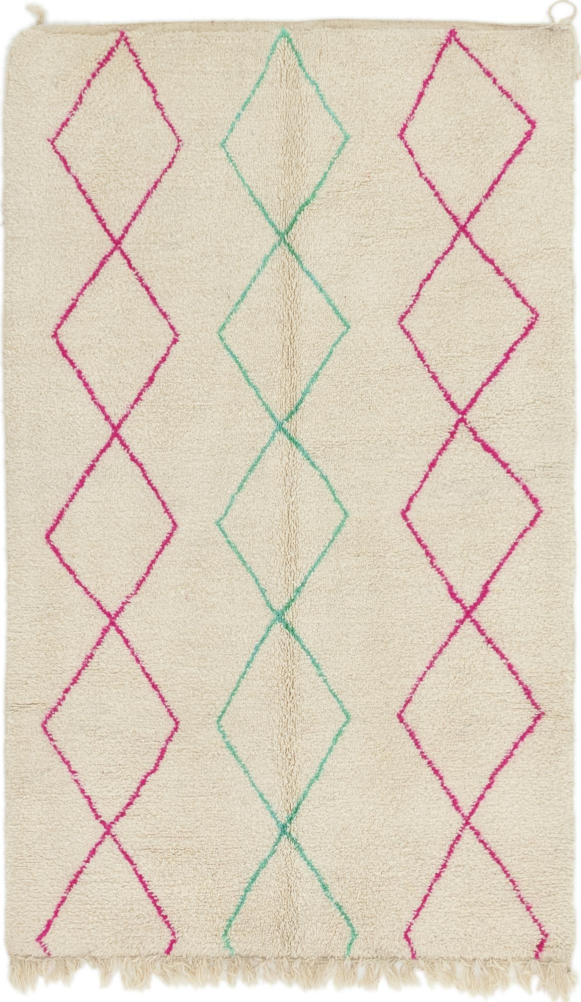 4' 9 x 8' Hand Knotted Moroccan Wool Rug