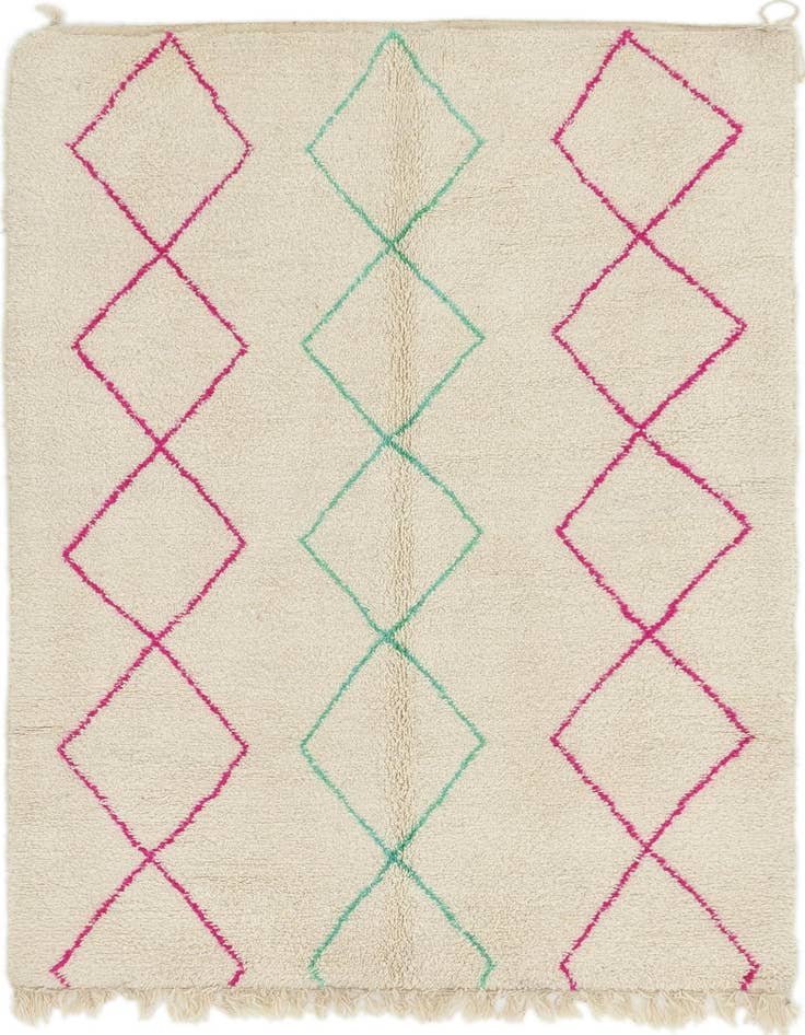 Detail image of 4' 9 x 8' Hand Knotted Moroccan Wool Rug