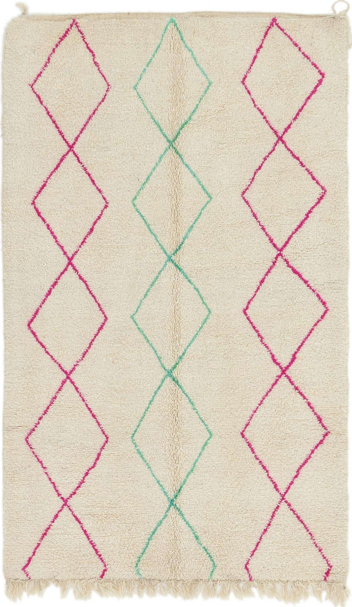 4' 9 x 8' Hand Knotted Moroccan Wool Rug