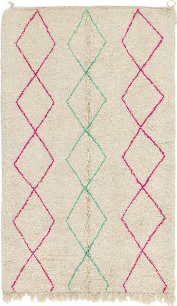 4' 9 x 8' Hand Knotted Moroccan Wool Rug