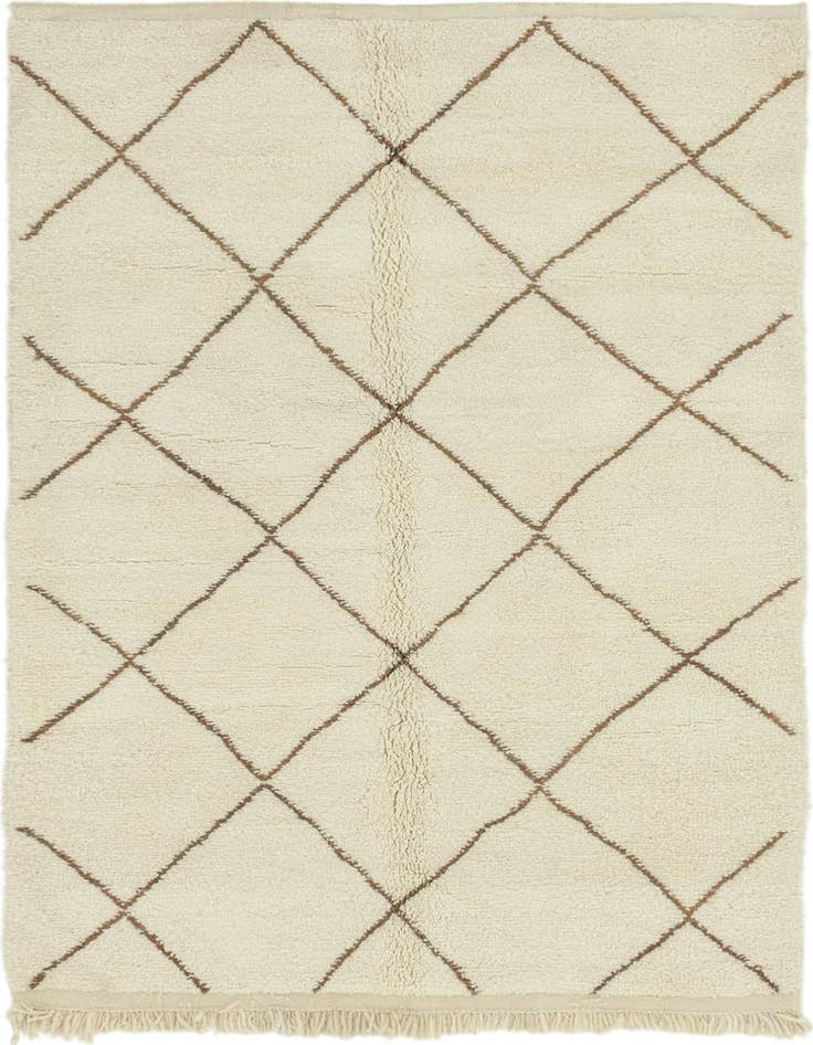Detail image of 4' 9 x 8' 3 Hand Knotted Moroccan Wool Rug