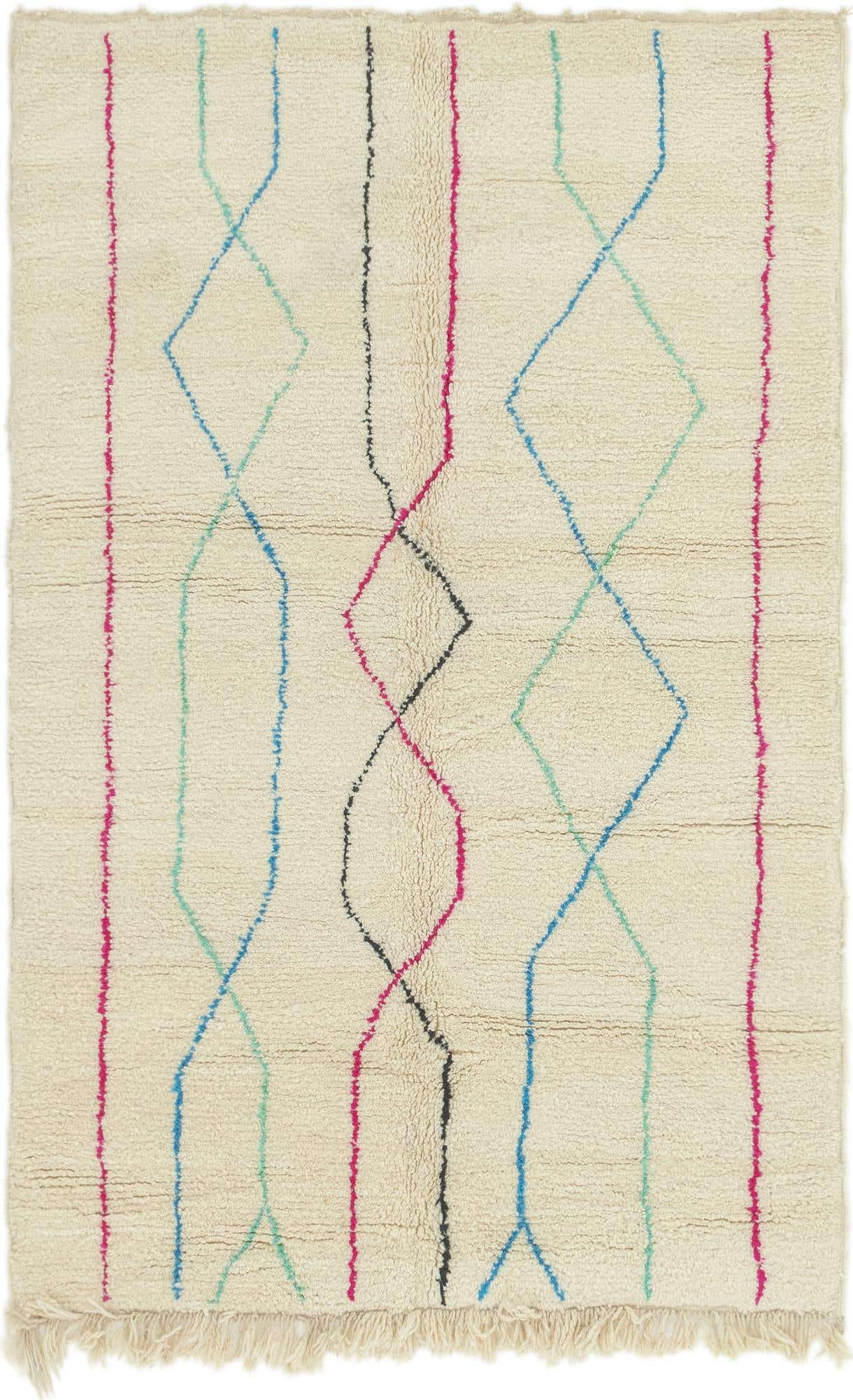 5' x 8' Hand Knotted Moroccan Wool Rug