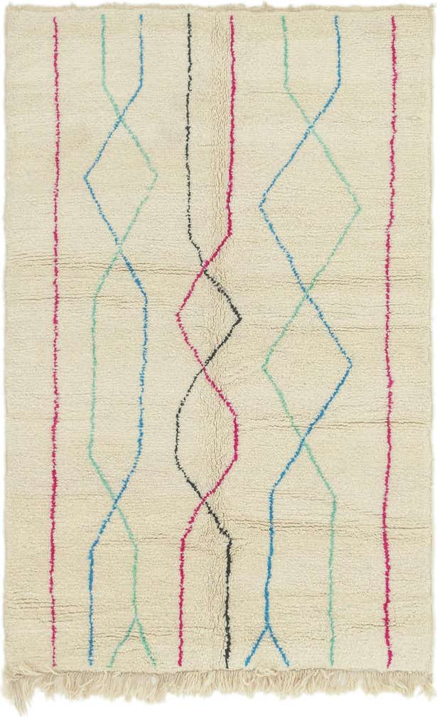 5' x 8' Hand Knotted Moroccan Wool Rug