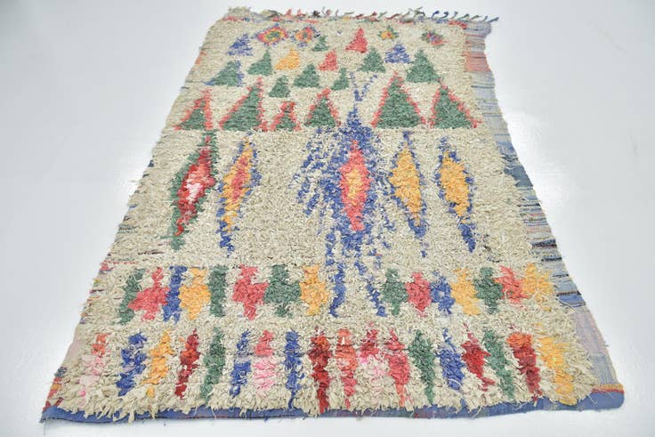 Detail image of 5' x 8' Hand Knotted Moroccan Wool Rug
