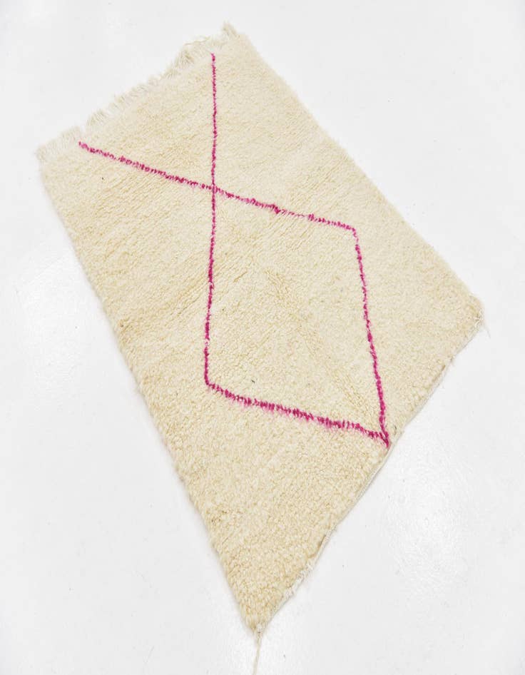 Detail image of 3' 5 x 4' 7 Hand Knotted Moroccan Wool Rug