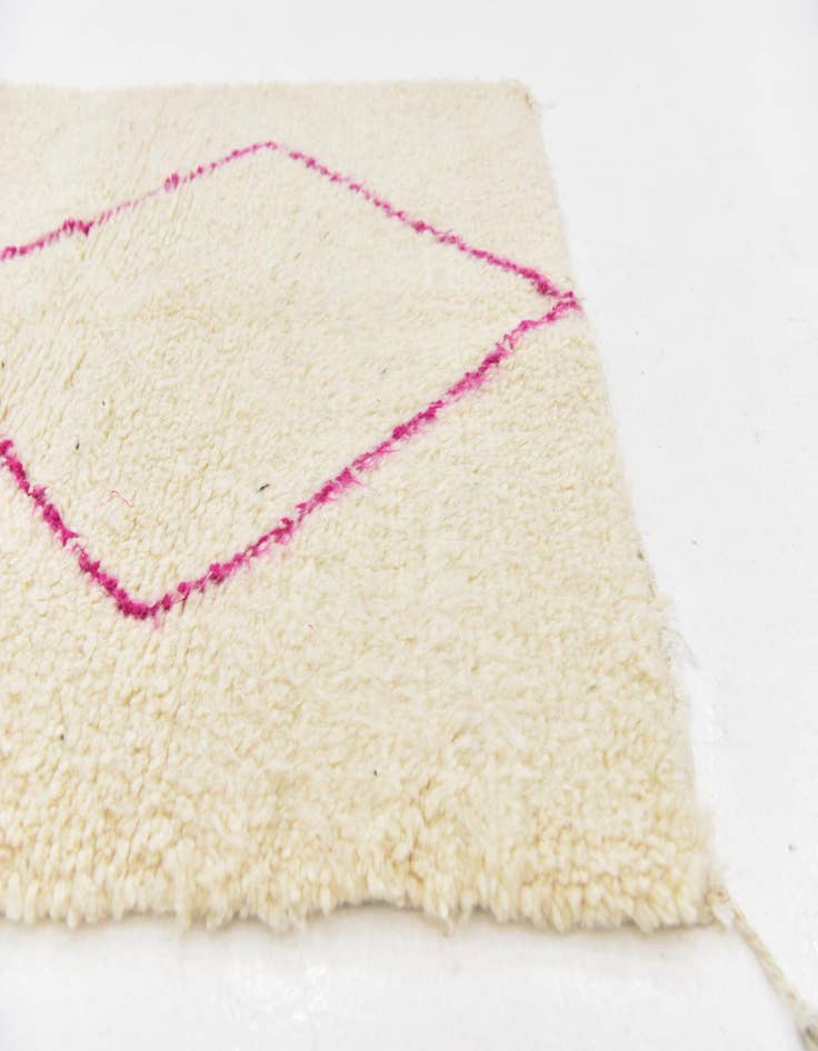 Detail image of 3' 5 x 4' 7 Hand Knotted Moroccan Wool Rug