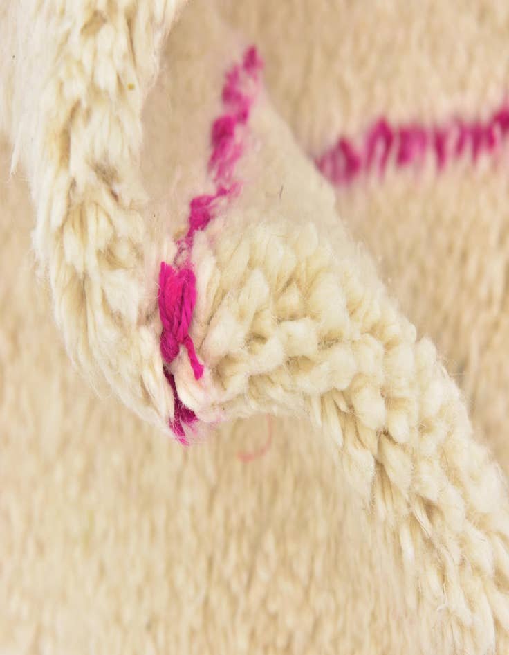 Detail image of 3' 5 x 4' 7 Hand Knotted Moroccan Wool Rug