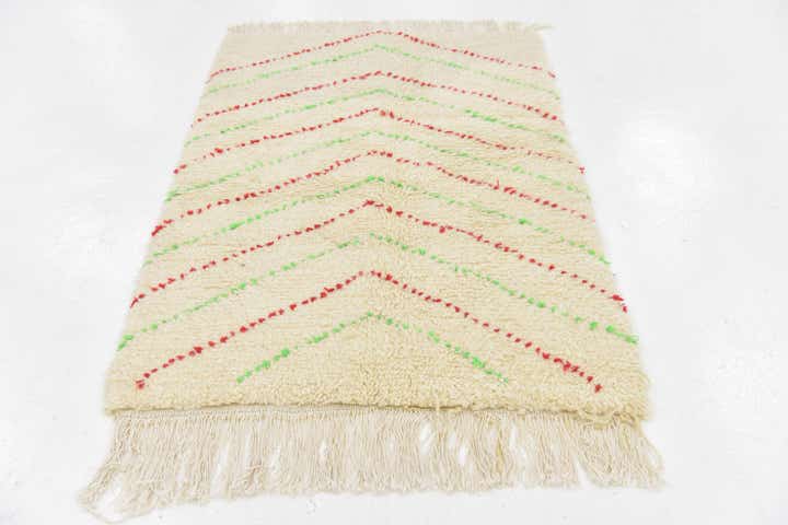 3' 2 x 4' 10 Hand Knotted Moroccan Wool Rug