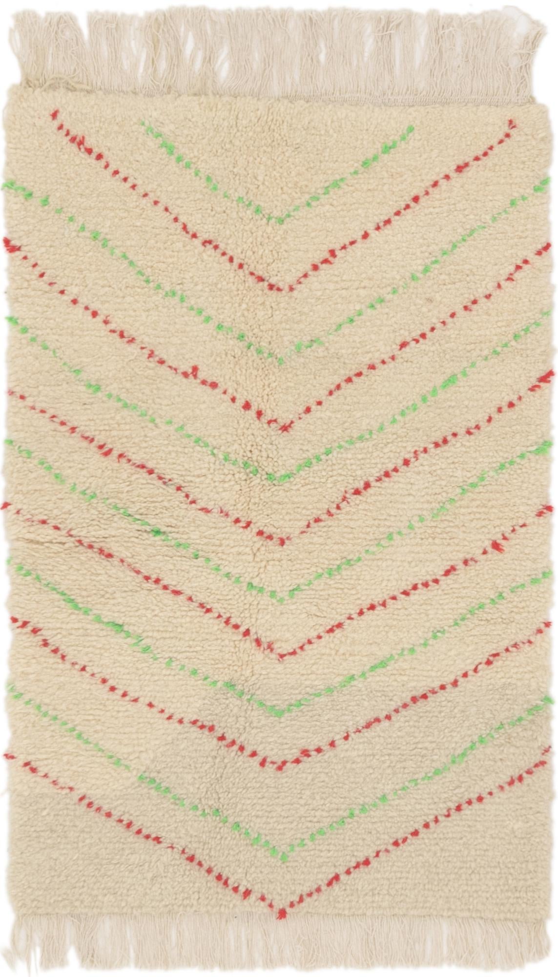 3' 2 x 4' 10 Hand Knotted Moroccan Wool Rug