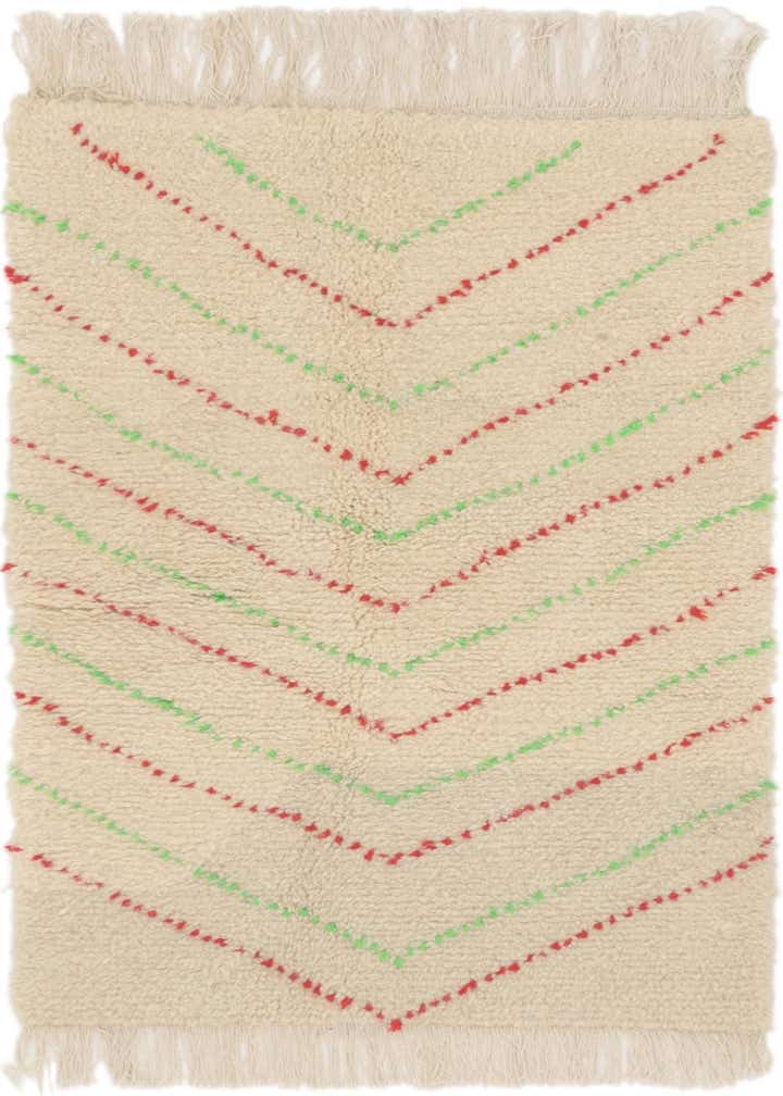 3' 2 x 4' 10 Hand Knotted Moroccan Wool Rug