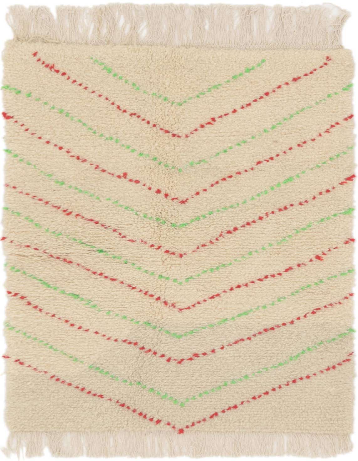 3' 2 x 4' 10 Hand Knotted Moroccan Wool Rug