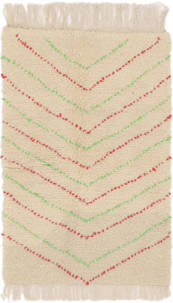 3' 2 x 4' 10 Hand Knotted Moroccan Wool Rug