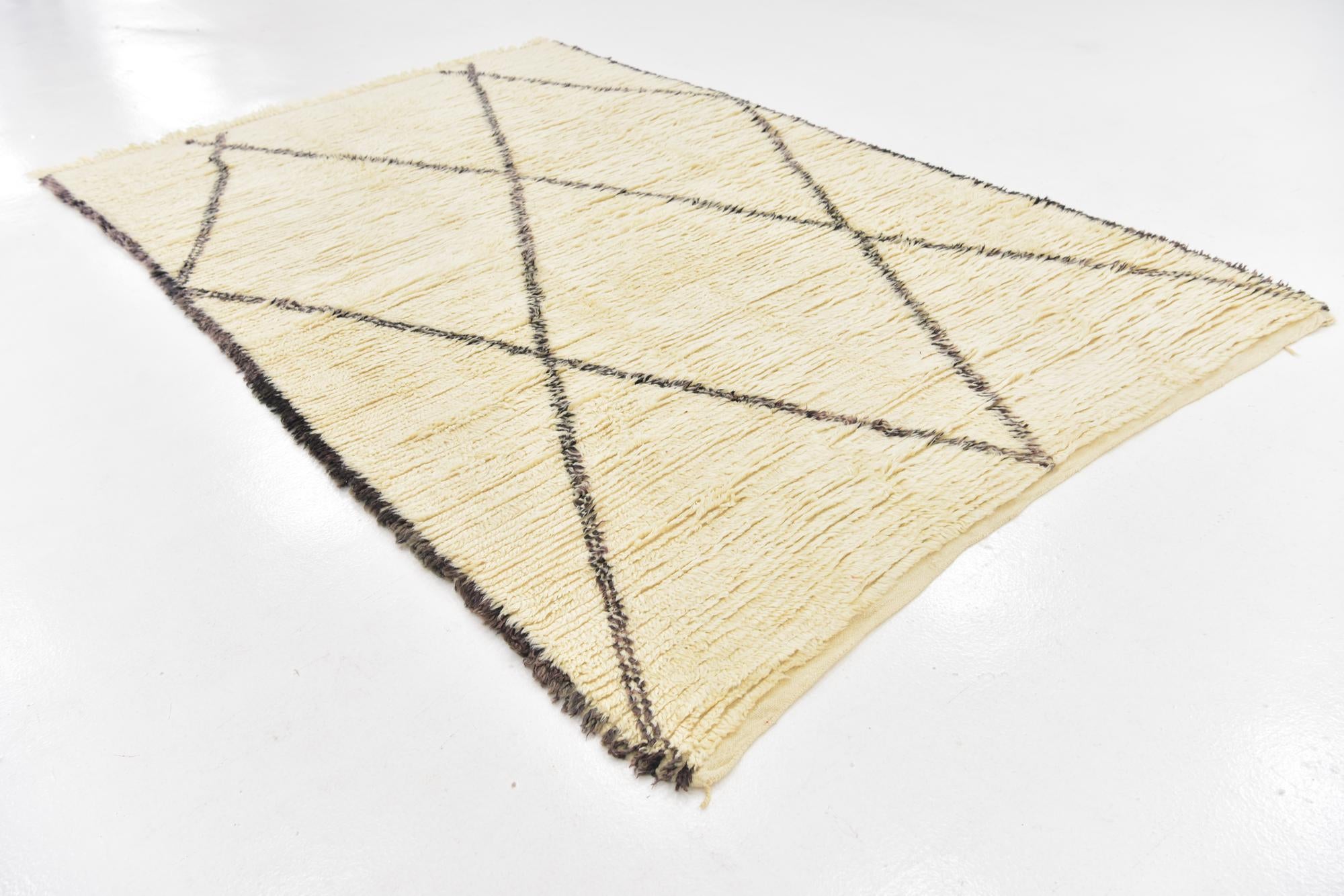 6' 5 x 10' Hand Knotted Moroccan Wool Rug