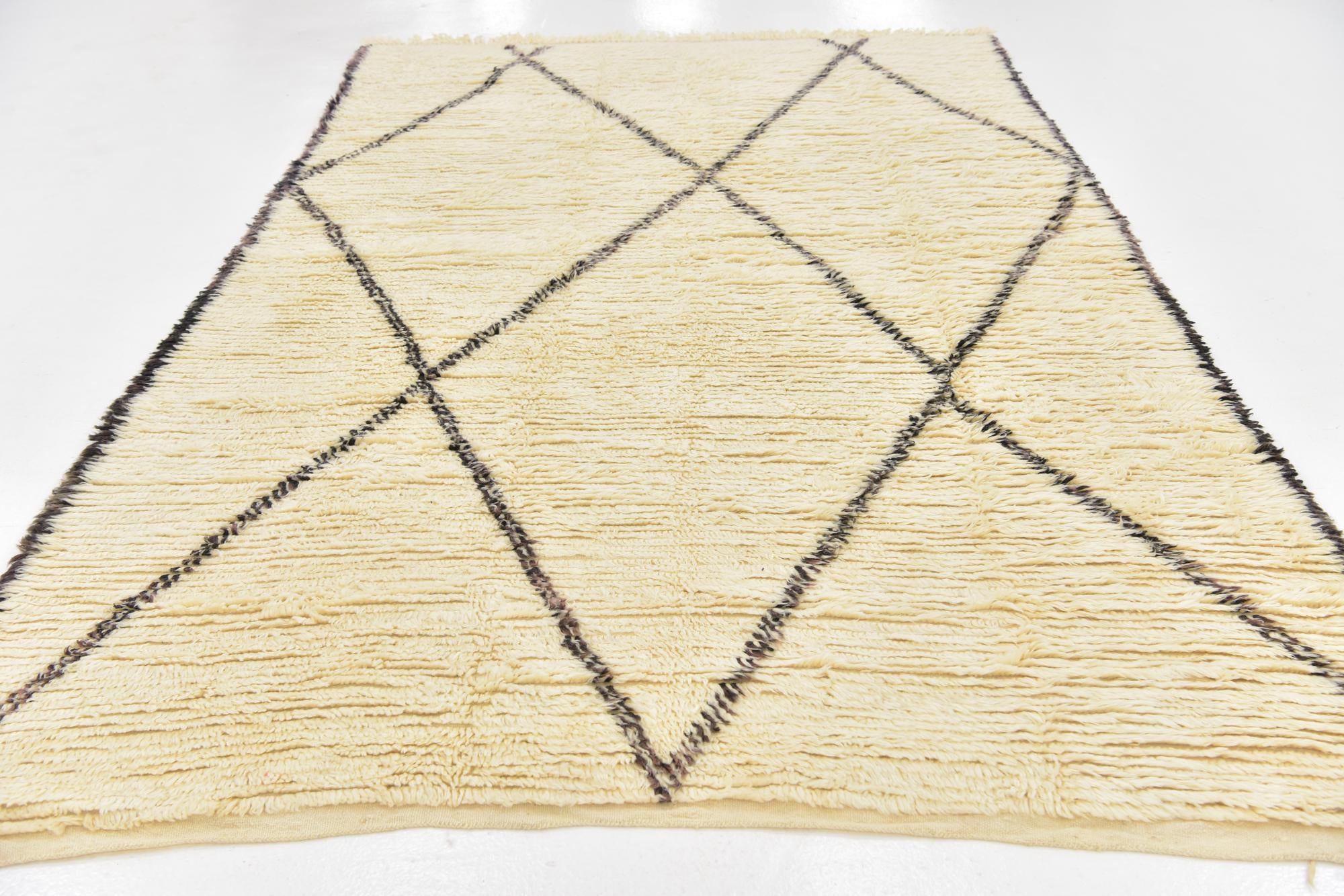 6' 5 x 10' Hand Knotted Moroccan Wool Rug