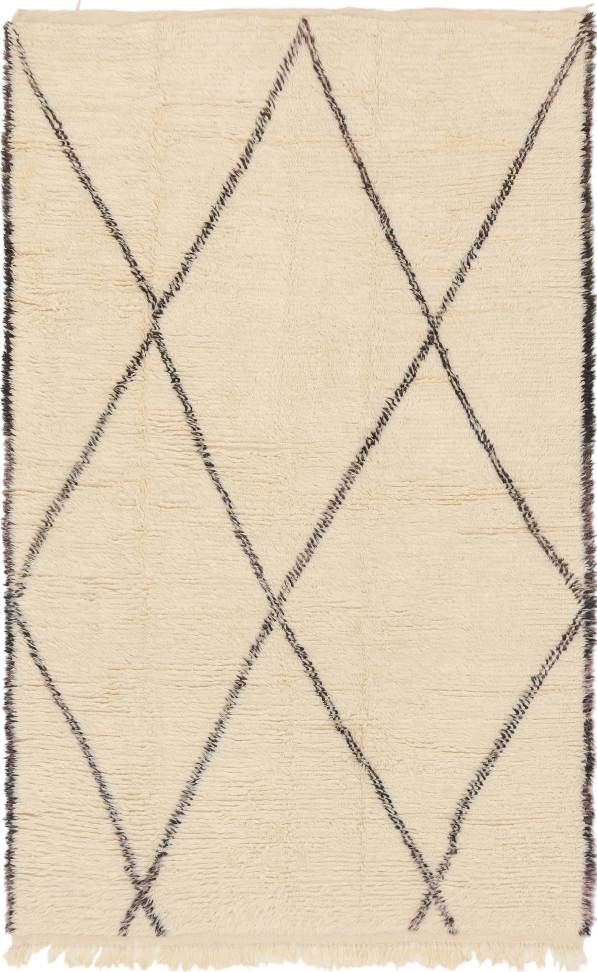 6' 5 x 10' Hand Knotted Moroccan Wool Rug