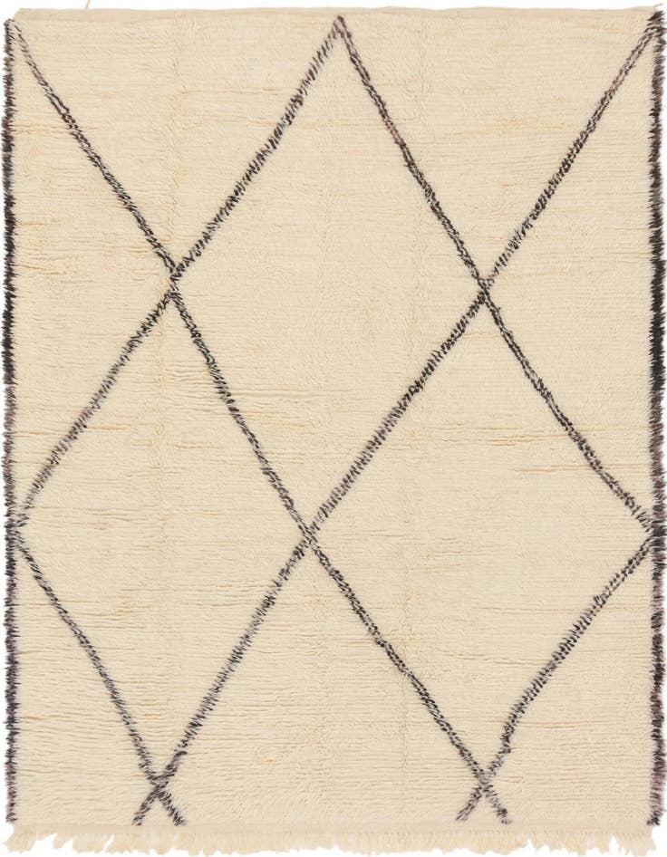 Detail image of 6' 5 x 10' Hand Knotted Moroccan Wool Rug