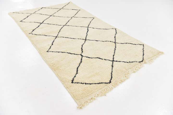 4' 10 x 8' 3 Hand Knotted Moroccan Wool Rug