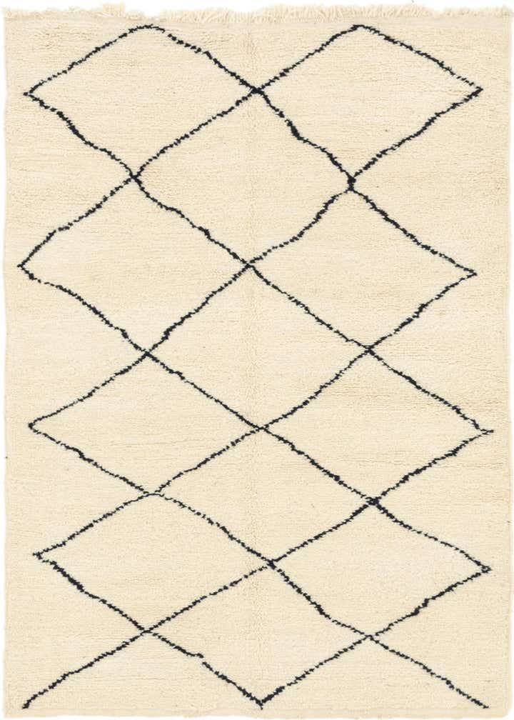 4' 10 x 8' 3 Hand Knotted Moroccan Wool Rug