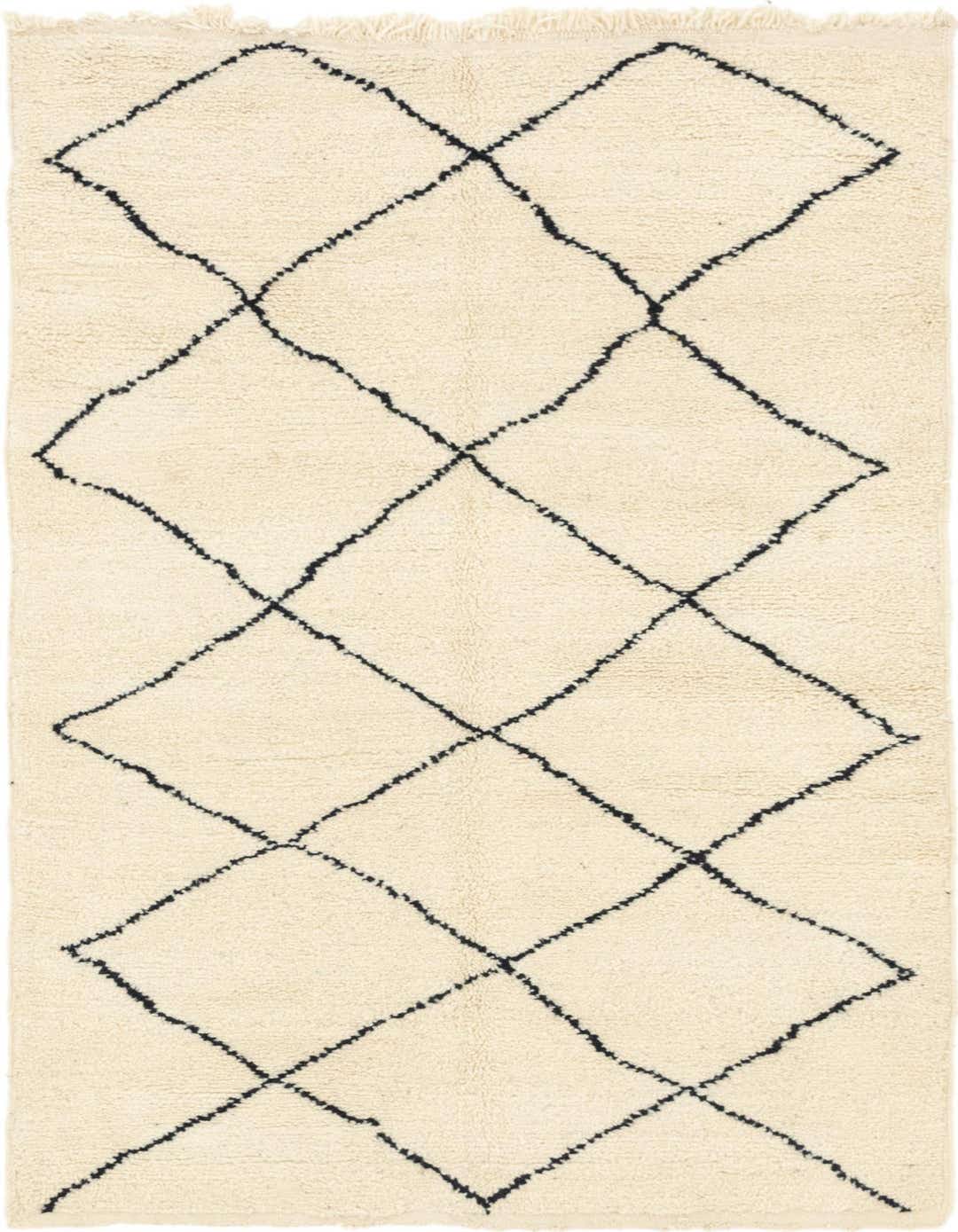 4' 10 x 8' 3 Hand Knotted Moroccan Wool Rug