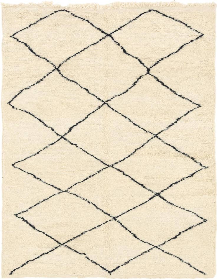 Detail image of 4' 10 x 8' 3 Hand Knotted Moroccan Wool Rug