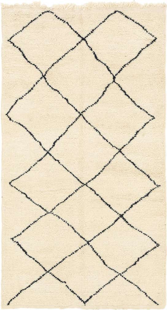4' 10 x 8' 3 Hand Knotted Moroccan Wool Rug