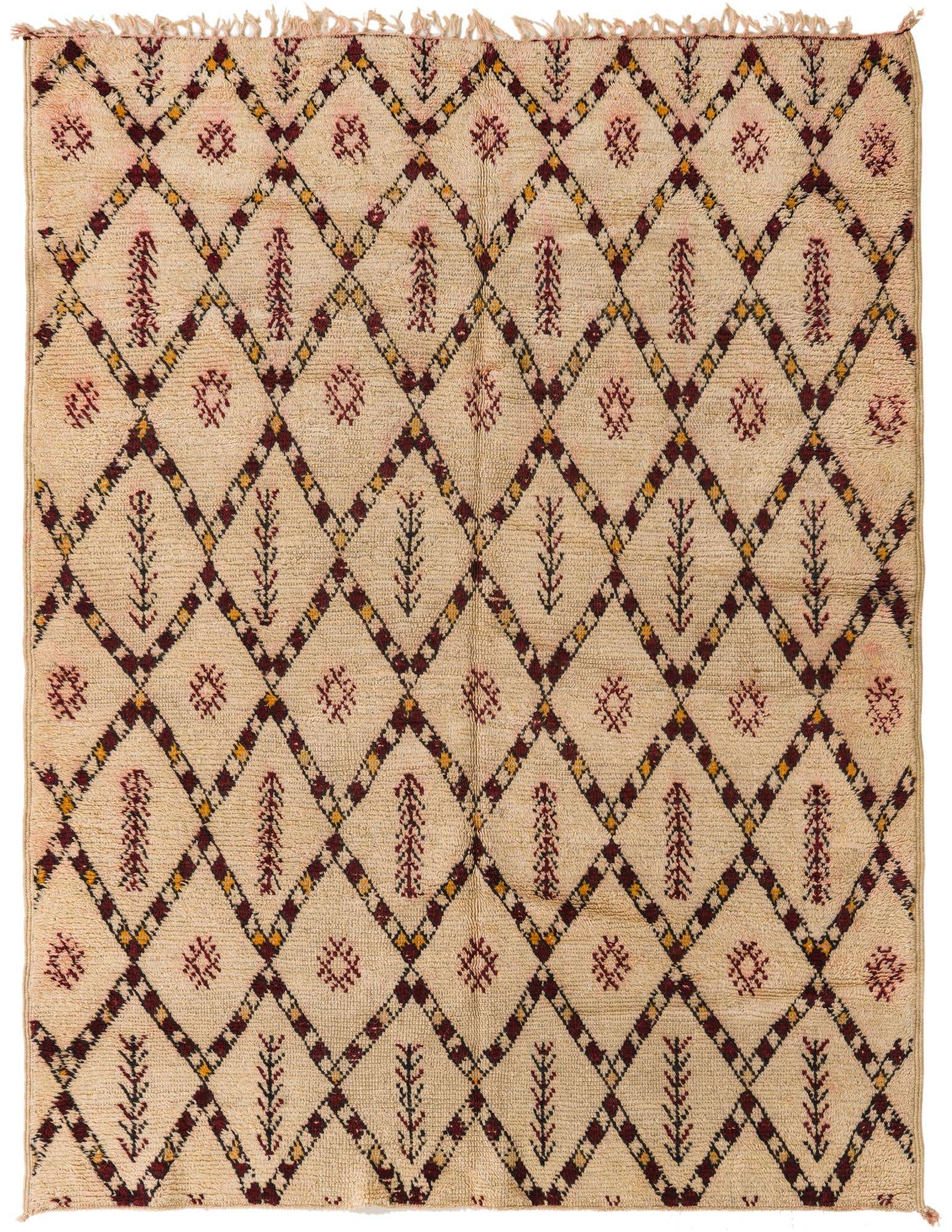 5' 7 x 7' 2 Hand Knotted Moroccan Wool Rug