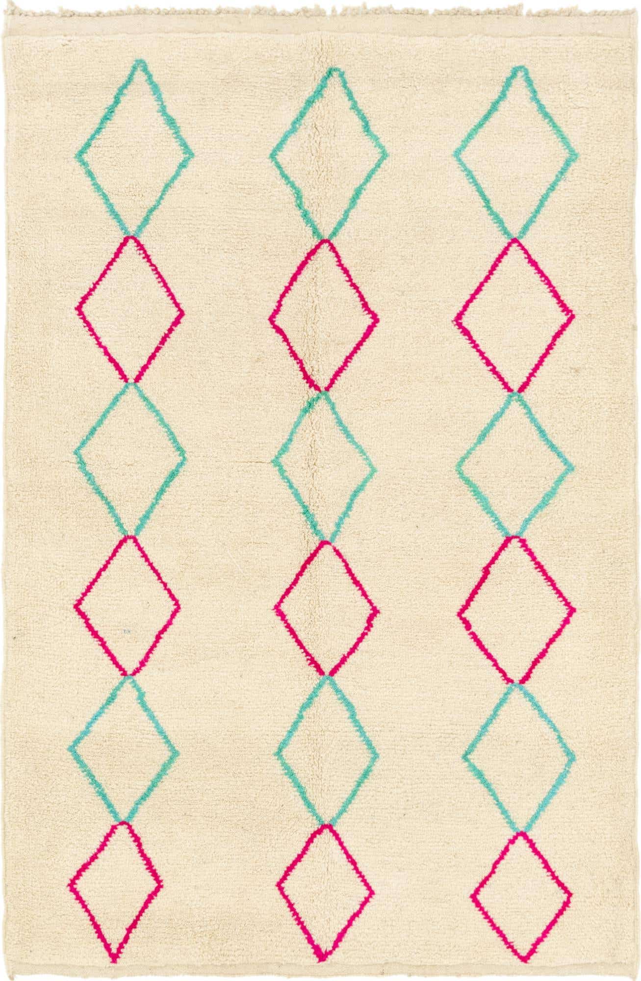 5' 6 x 8' Hand Knotted Moroccan Wool Rug