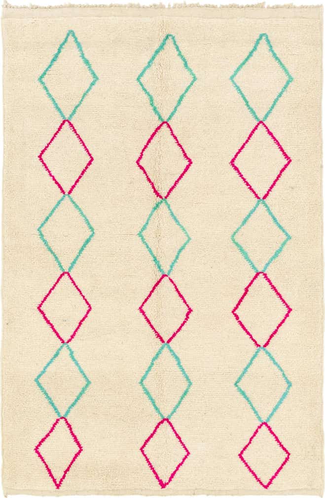 5' 6 x 8' Hand Knotted Moroccan Wool Rug