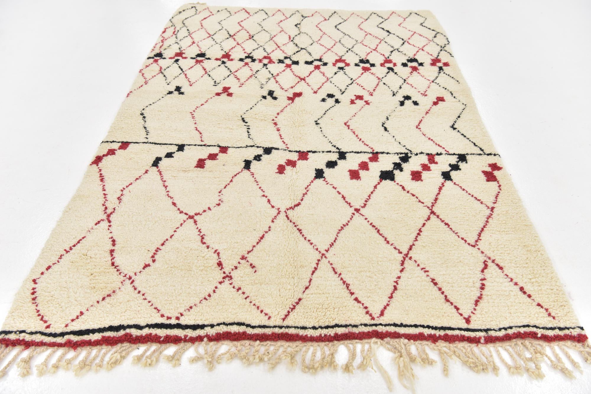 5' 2 x 7' 4 Hand Knotted Moroccan Wool Rug