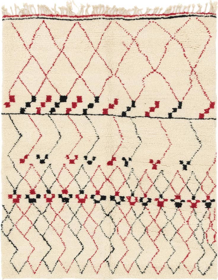 Detail image of 5' 2 x 7' 4 Hand Knotted Moroccan Wool Rug