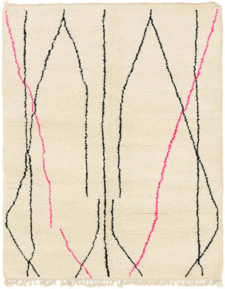Detail image of 5' x 8' Hand Knotted Moroccan Wool Rug