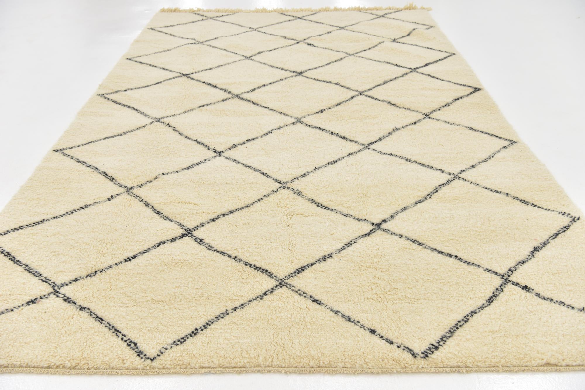 7' 2 x 11' 5 Hand Knotted Moroccan Wool Rug