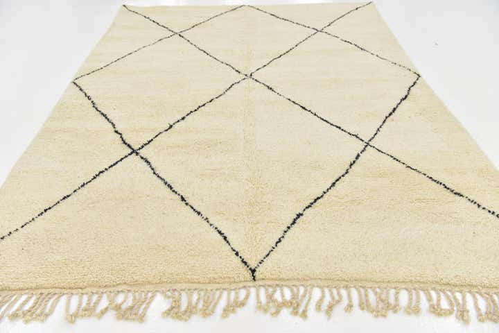 7' x 9' 9 Hand Knotted Moroccan Wool Rug