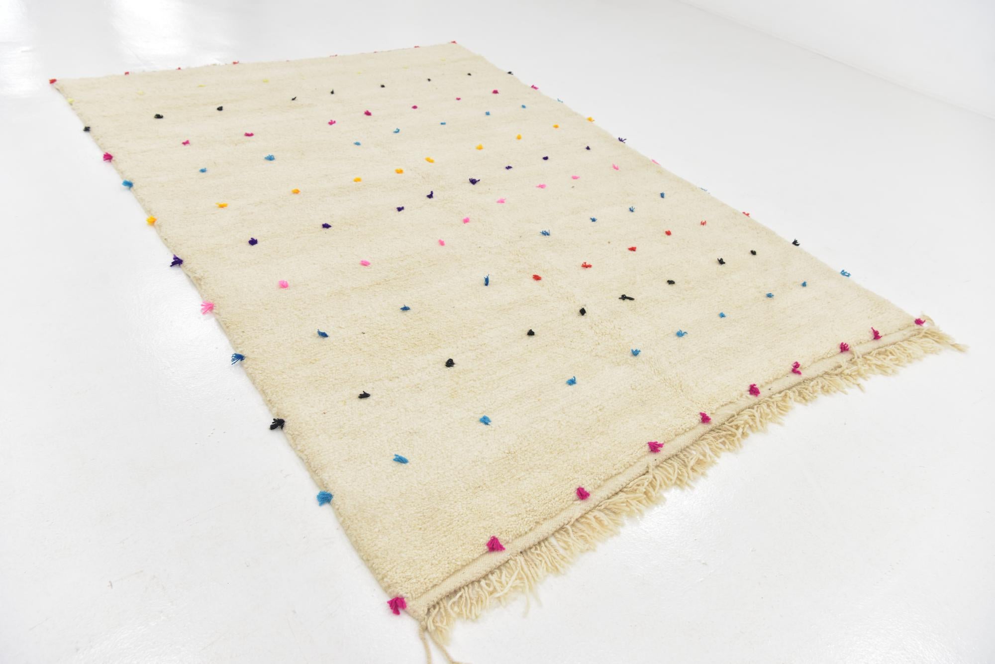 6' 7 x 9' 5 Hand Knotted Moroccan Wool Rug