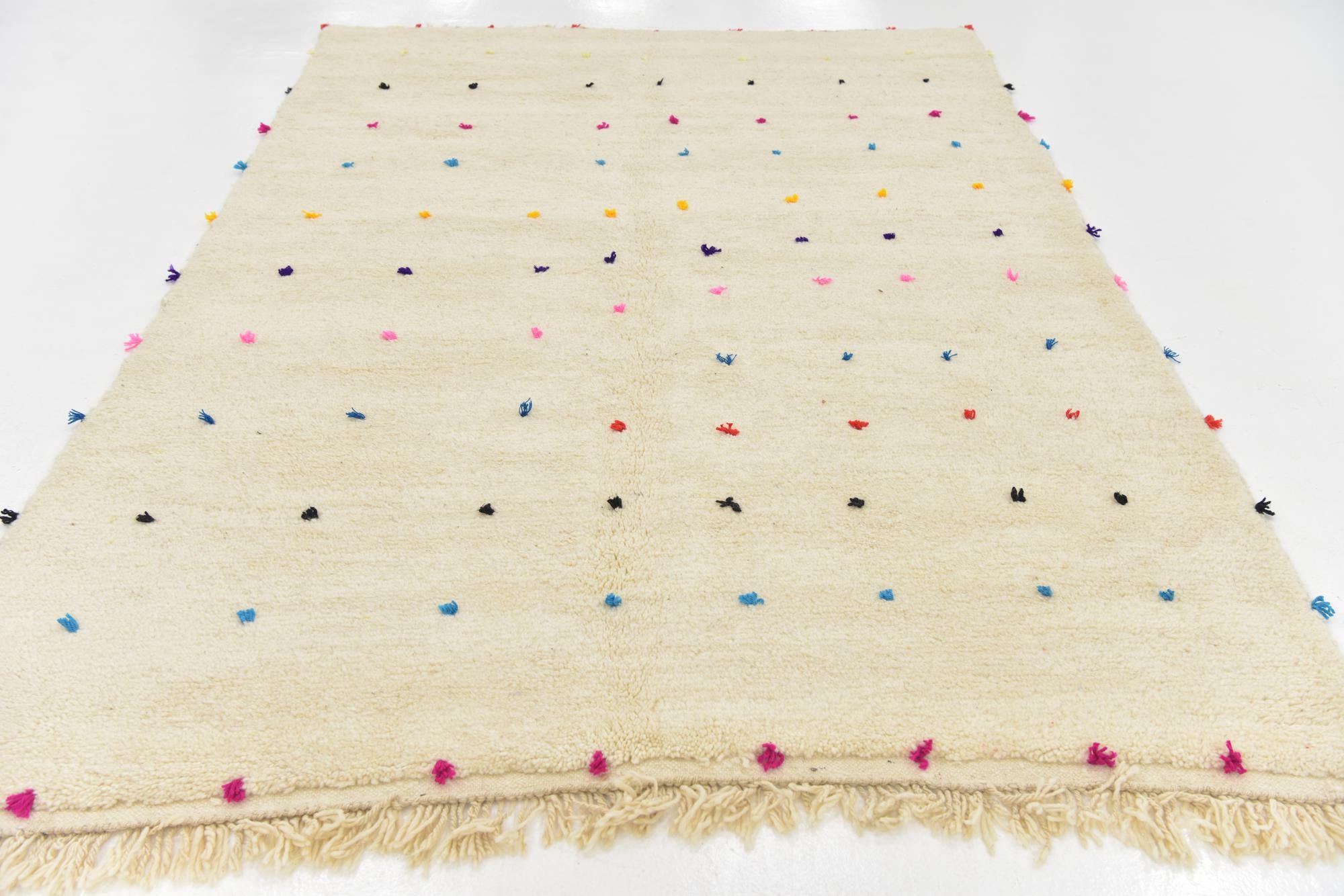 6' 7 x 9' 5 Hand Knotted Moroccan Wool Rug