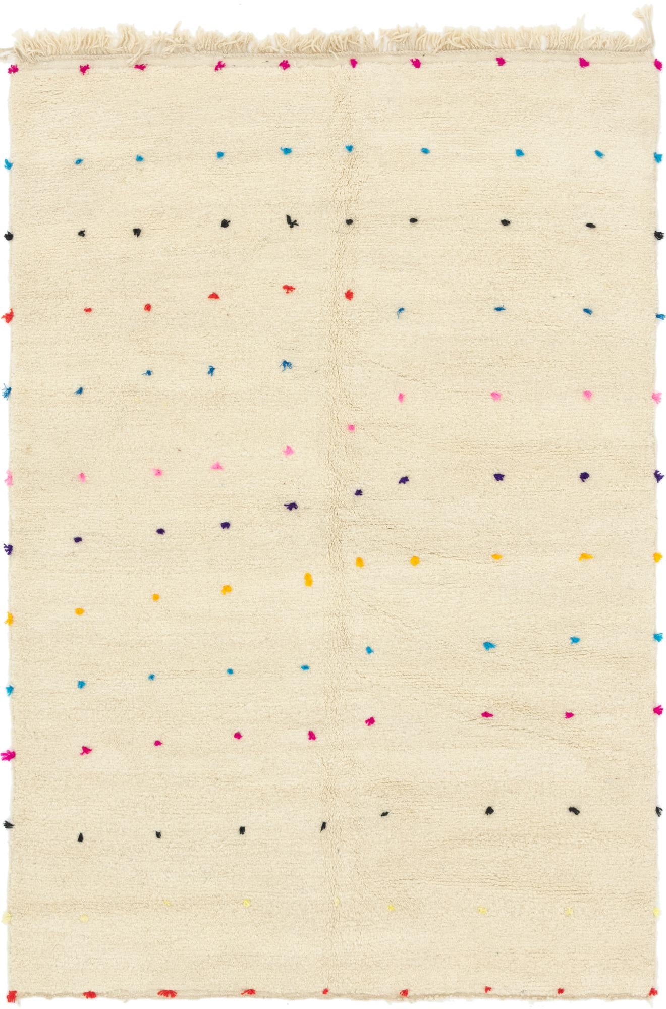 6' 7 x 9' 5 Hand Knotted Moroccan Wool Rug