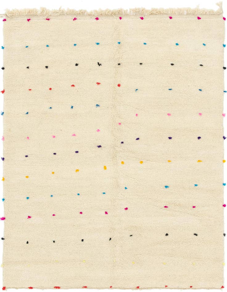 Detail image of 6' 7 x 9' 5 Hand Knotted Moroccan Wool Rug