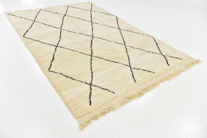 6' 3 x 9' 3 Hand Knotted Moroccan Wool Rug