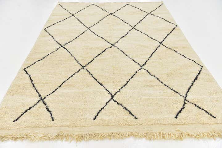 6' 3 x 9' 3 Hand Knotted Moroccan Wool Rug