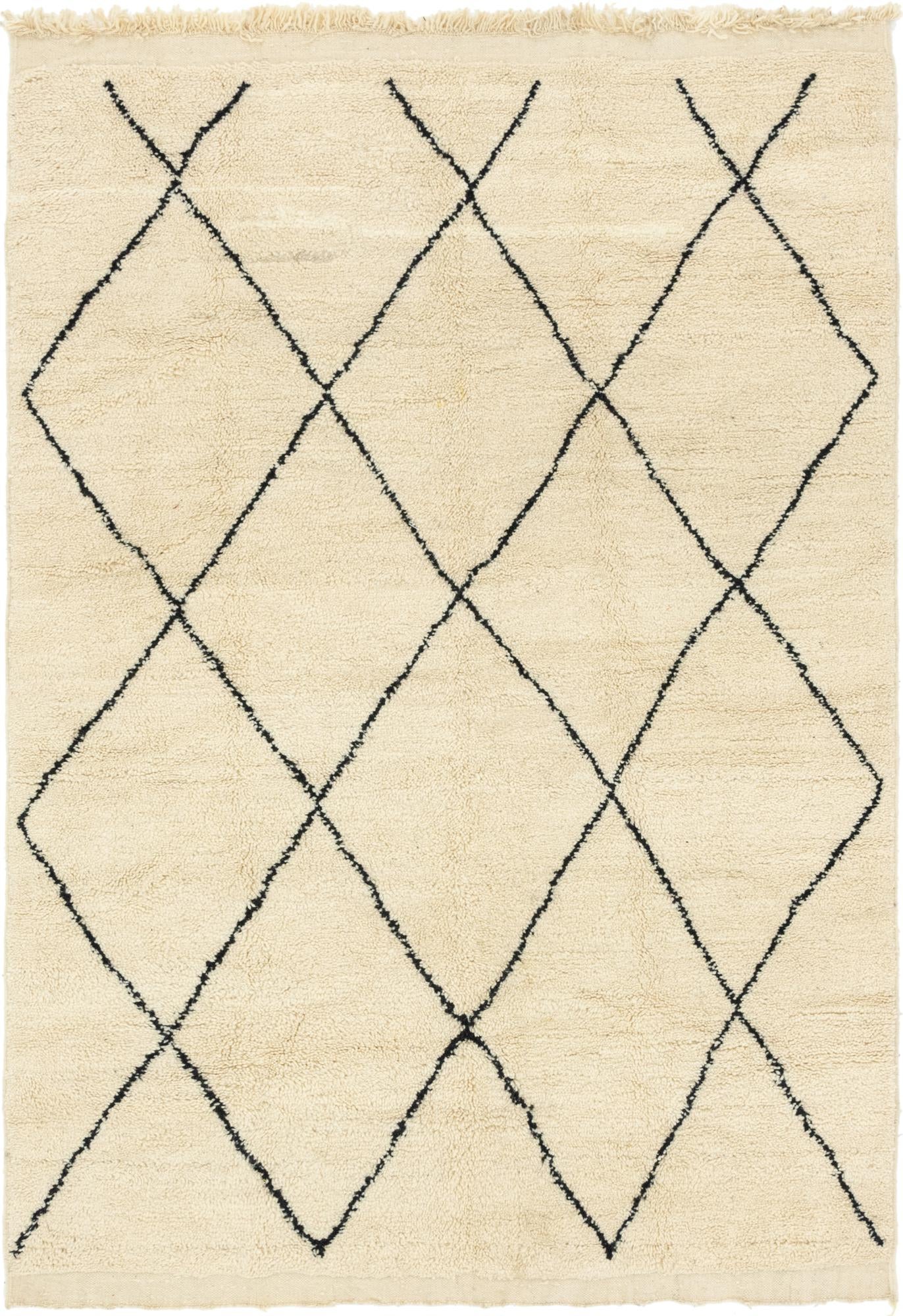 6' 3 x 9' 3 Hand Knotted Moroccan Wool Rug