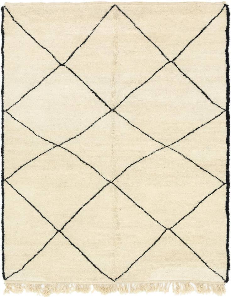 Detail image of 6' 8 x 9' 10 Hand Knotted Moroccan Wool Rug