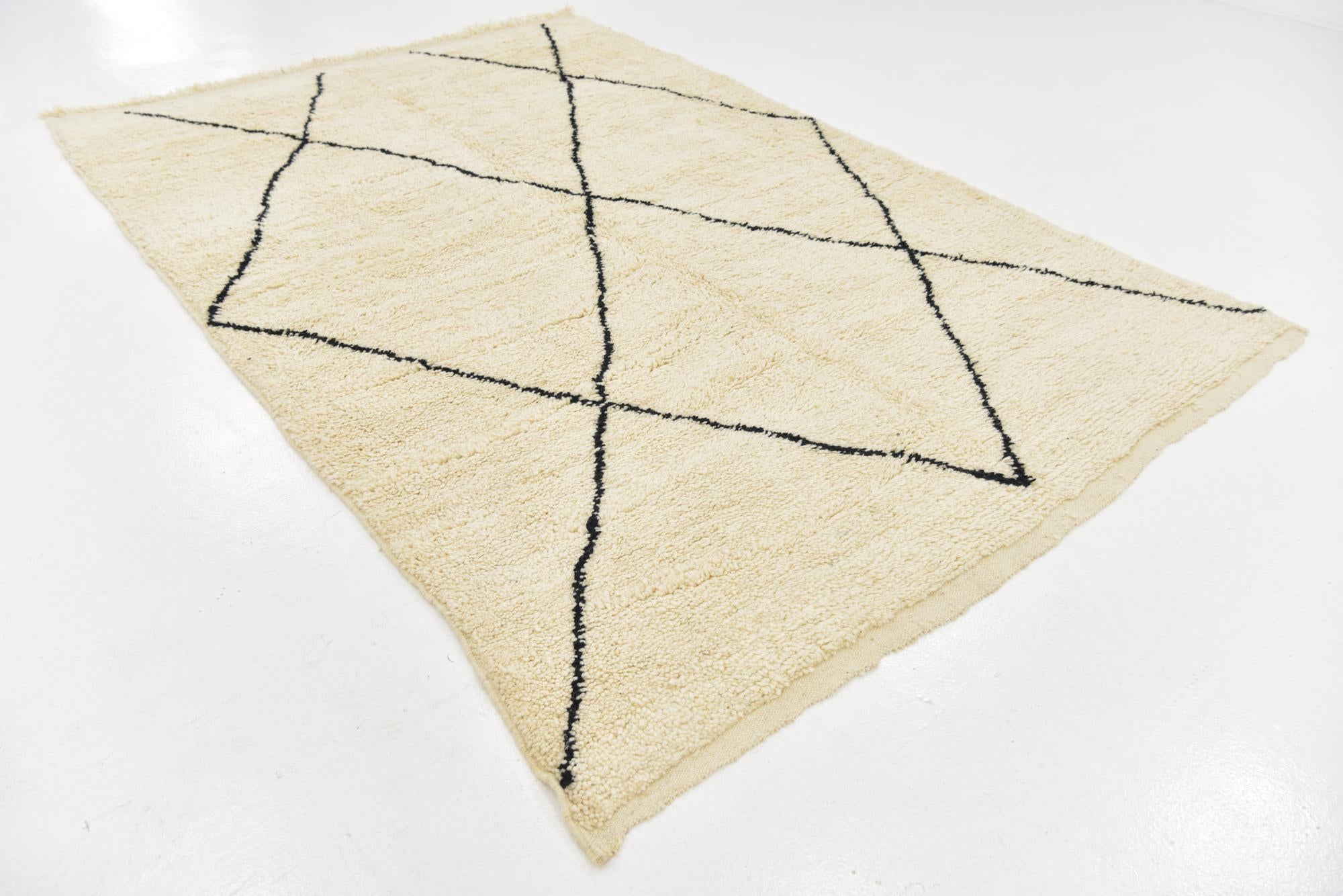 6' 4 x 9' 7 Hand Knotted Moroccan Wool Rug