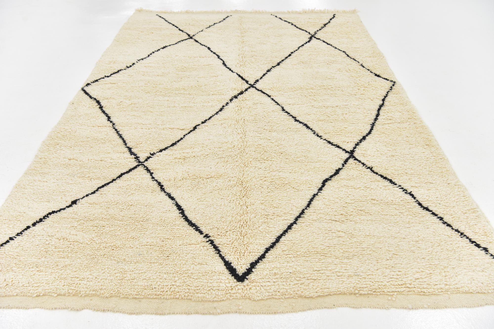 6' 4 x 9' 7 Hand Knotted Moroccan Wool Rug
