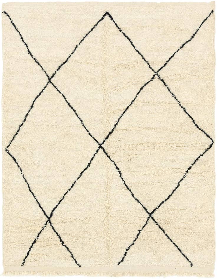 Detail image of 6' 4 x 9' 7 Hand Knotted Moroccan Wool Rug