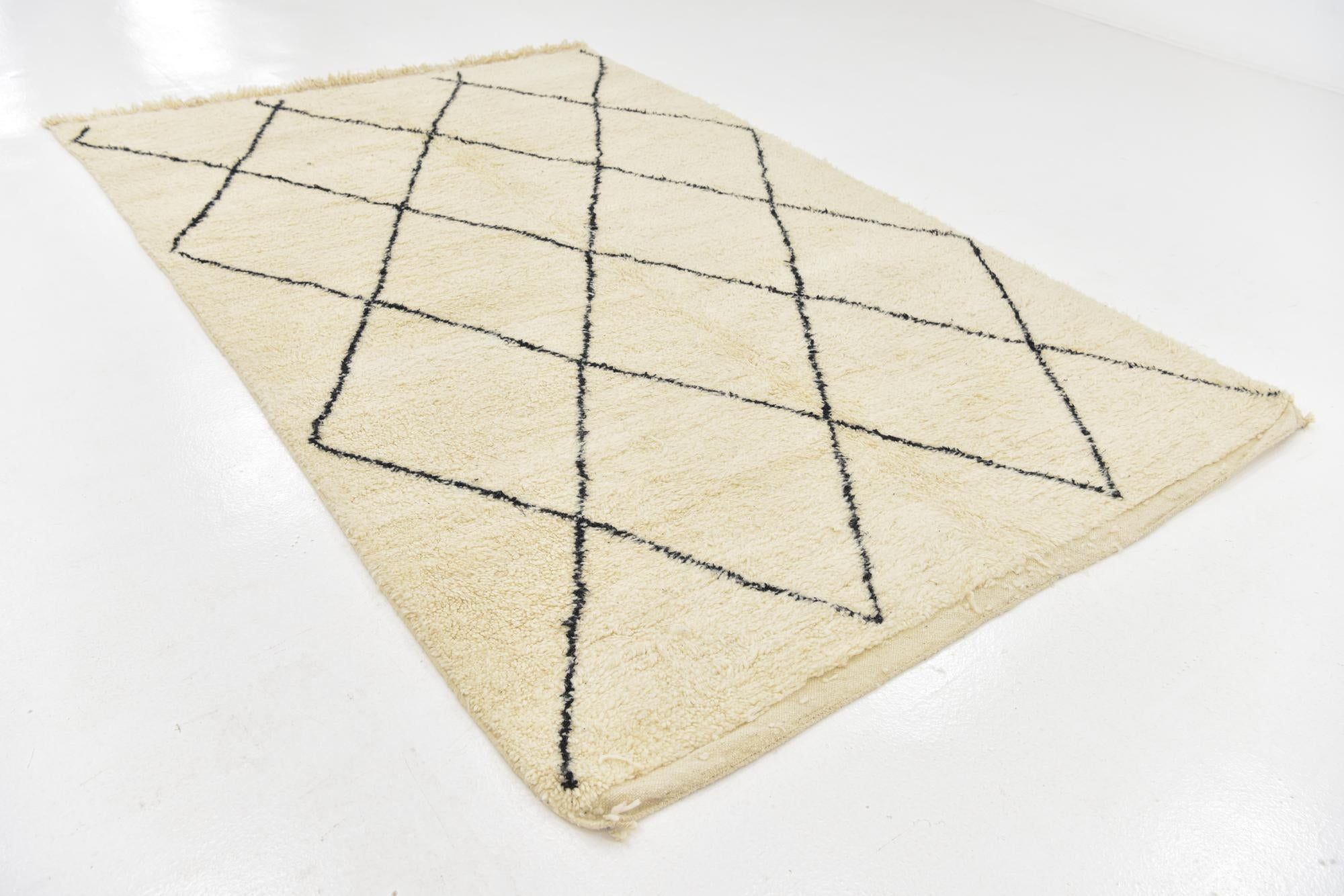 6' 4 x 9' 9 Hand Knotted Moroccan Wool Rug